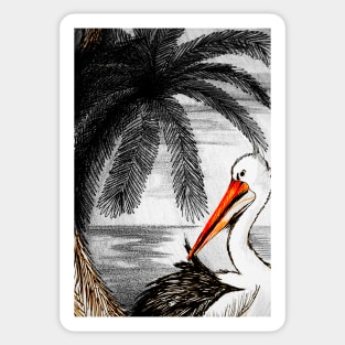 SAPPHIRE PALM PELICAN Sticker